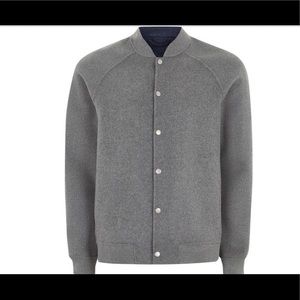Gray Smart Bomber Jacket With Wool